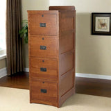 Crafters and Weavers Mission Oak 4 Drawer File Cabinet Office Cabinet