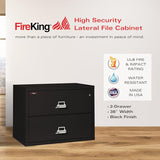 FireKing Fireproof Lateral File Cabinet (2 Drawers, Impact Resistant