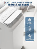 14,000 BTU Portable Air Conditioner, 3 in-1 Standing AC Unit with Dehumidifier and Fan, Remote and LED Touch Panel, Sleep Mode, Window Kit, Cools up to 750 Sq.Ft., Quiet Operation, White Top