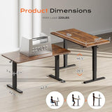 Height Adjustable Computer Desk, 27.6" Deep Desktop