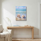 daktenn Beach Picture Decor Ocean Painting Canvas Wall Art Prints of Seashell on Sandy Seaside Coastal Seashell Conch Wall Art for Living Room Wall Decor Bathroom Wall Art 18x24 Inches