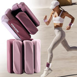 INDEPANDIA Wrist & Ankle Weights for Women and Men, 2lbs Pair Adjustable Silicone Weighted Bangles for Arm & Leg Workouts, Gradient Rose Mauve