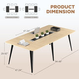 Homall 8FT Conference Table, 94.48L x 47.24W x 29.92H Inches Meeting Table with Cable Grommets, Seminar Boardroom Table Workstation for Office Conference, Meeting Room (Light Wood Grain)