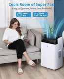 Garvee 14000 BTU Portable Air Conditioner, 3-in-1 Indoor AC Unit with Cooling, Dehumidifier, Fan, 24-Hour Timer, Follow Me Function, Remote Control & Complete Window Kit – Cools Rooms Up to 750 Sq. Ft