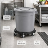 Getzi 8 Pack 20 Gallon Gray Round Commercial Trash Can with Lid and Dolly
