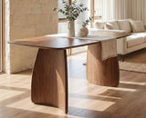 70 Inch Large Dining Table for 6-8 People, Solid Wood Kitchen Table with Curved Wooden Legs