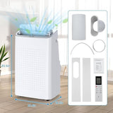 GarveeTech 14000 BTU Portable Air Conditioner - 4 in-1 Cooling, Dehumidifier, Fan & Sleep Mode, Quiet AC Unit for Rooms up to 750 Sq.Ft, 24H Timer, Remote & Window Kit Included, White Top Cover