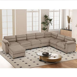 HAOMARKETS 135” Modular Sectional L Shaped Corner Sofa with Movable Ottoman