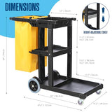 Cleaning Caddy with Wheels, for Housekeeping, Janitor, Custodian, House Keeping, Maintenance, Rolling Supply Organizer