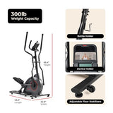 Sunny Health & Fitness Upright Elliptical Exercise Machine with Pulse Sensor for Full Body Cross Training Exercise Cardio Machine for Home, Optional Long Stride via Bluetooth and SunnyFit App Access