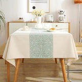 UWWGKK 55"x120" Sage Green Damask Tablecloth Waterproof French Vintage