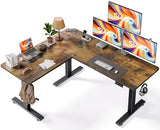 L-Shaped Standing Desk - 63 x 55 Inch Adjustable Corner Standing Desk with Charging Station