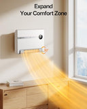 Wall Heater with ALCI Plug, Space Heater for Bedroom, 1500W PTC Fast Heating Electric Heaters for Indoor Use, 30° Oscillation, Adjustable Thermostat, 24H Timer, Desk or Wall Mounted Heater for Office