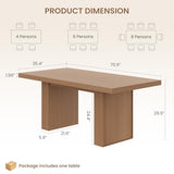 70.8" Dining Table for 6 8 10, Modern Dining Room Table with Storage, Wood Kitchen Table with Fluted Legs, Dinner