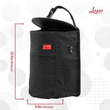 Lusso Gear Car Trash Can - 2.5-Gallon, Black, Round - Leak-Proof & Spill-Proof Lid & Waterproof Removable Liner