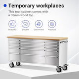 72 inch Tool Chest Tool Box Mobile 15 Drawers Storage Rolling Cabinet with Wheels Lock Key Locking System Drawer