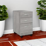 Bush Business Furniture Echo 3 Drawer Mobile File Cabinet in Gray Sand