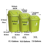 Outdoor Trash Cans Bins 17.1Gallons Large Capacity Top Swing Cover Trash Canr Outdoor School Hotel Kitchens
