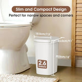 CEROELDA 3 Pack Bathroom Trash Can with Lid, 10L/2.6 Gal Small Garbage Can with Press Top Lid (Muti 1)