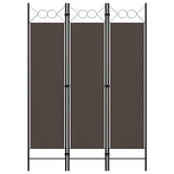 Zexlorith 3-Panel Room Divider, Foldable Fabric Partition Screen, Brown