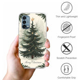 Merry Christmas Transparent Phone Case for OnePlus Nord N200 5G 6.49",Xmas Pattern with Christmas Tree Design Cases Stylish Pattern Cases for Girls Women Boys,Soft Silicone TPU Protective Cover