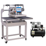 WUMSTOT 16x24 Pneumatic Dual Heat Press with 6 Gallon Air Compressor Kit