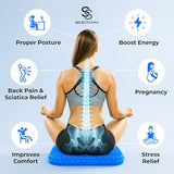 SelectSoma Super Large Gel Seat Cushion for Long Sitting - 18.5" x 17.5" - Breathable Cooling Design - Pressure Relief for Sciatica