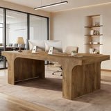 70.9-Inch Executive Desk, Large Wooden Computer Office Desk, Modern Writing Table Business Workspace Home Office Furniture