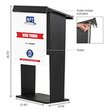 M&T Displays Black Plywood Stand up Floor-Standing Podium Lectern for Speaker
