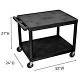 Luxor LP27-B 27"H AV Cart - Two Shelves