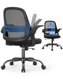 Ergonomic Mesh Office Chair for Home Office, Flip-Up Arms, Breathable Mesh Back & Thick Seat Cushion, Swivel Rolling