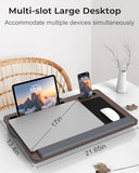 Potuopy Lap Desk - Up to 17” Laptop Tray with Wrist Rest, Portable Handle, Fixed Mouse Pad