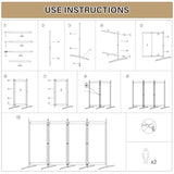 AKTOP Room Divider 4 Panel, 80" W Portable Wall Divider for Room Separation