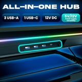 Turbofrost Laptop Cooling Pad for Gaming – 4 x 4000 RPM Turbo Fans, RGB Lighting, 4 USB Ports