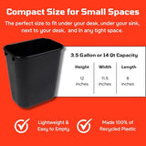 Rectangular 3.5 Gallon Commercial Trash Cans for Office – Small Recycling Bin