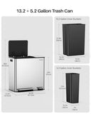 Large Garbage Cans for Kitchen Home with 2 Magnets Sticker