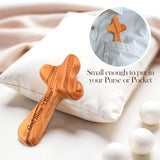 Personalized Olive Wood Cross with Engraved Name – Handcrafted Custom Wooden Cross for First Communion Favors, Religious Easter Gifts, Baptism, Baby Shower, Pocket Prayer for Christian 4 Inch