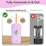 Electric Pencil Sharpener, Fully Automatic Pencil Sharpener for 7-8mm Pencils & Colored Pencil, Auto in & Out,