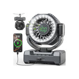 24000mAh Camping Fan, Portable Rechargeable Fan, Battery Powered Fan with LED Lantern & 120° Oscillation, Battery Operated Ventiladores for Travel, Tent, Fishing, Jobsite, Outdoor, Gifts for Men Dad