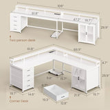 SEDETA L Shaped Gaming Desk with 4 Drawers, 109” Computer Desk with Display Cabinet