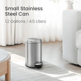 Cesun 1.2 Gallons Small Black Trash Can, Bathroom Garbage Can with Lid