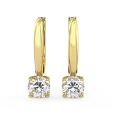 1/2 to 4 Carat Lab Grown Diamond Round Dangle Drop Earrings for Women