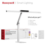 Honeywell LED Desk Lamp with Base - HJ1WT Sunturalux Eye-Caring Architect Desk Lamp for Home Office, 1200LM Computer Desk Light 4 Color, White