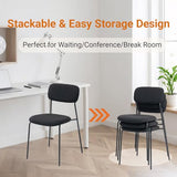 Sidanli Stackable Waiting Room Chairs, Armless Upholstered Guest Chairs Set of 4 with Comfotable Cushion