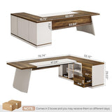 Tribesigns 78.7" L-Shaped Executive Desk, Modern Office Desk with 55.1" Storage Cabinet