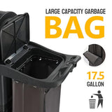 3-Shelf Commercial Cleaning Cart with Wheels, Housekeeping Caddy with Locker, Black, Great for Hotel, Stores, Schools