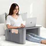 Reading Pillow for Gaming with Ergonomic Arm Rests, Wooden Lap Desk for Laptop