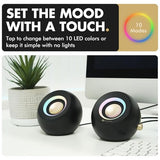 Bluetooth, Aux, and USB Speakers with RGB Lighting for Desk Top, Laptops, Tablet