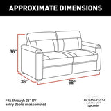 Thomas Payne 68" Norlina RV Tri-Fold Sofa with Woven Fabric, Couch-to-Bed Conversion