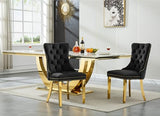 94.5" Large Marble Dining Table Set for 10, Luxury White Gold Kitchen Table